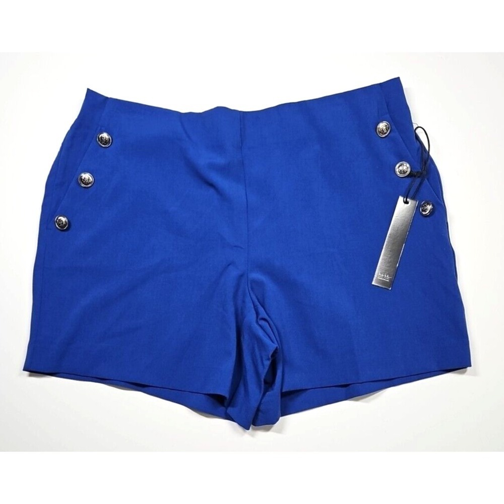 Nicole Miller Women's Blue Pull-On Nautical Dress Shorts Size Large NWT‎